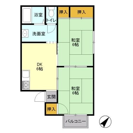 プラザハイツⅡ　A/B/C（高崎市棟高町）の物件間取画像